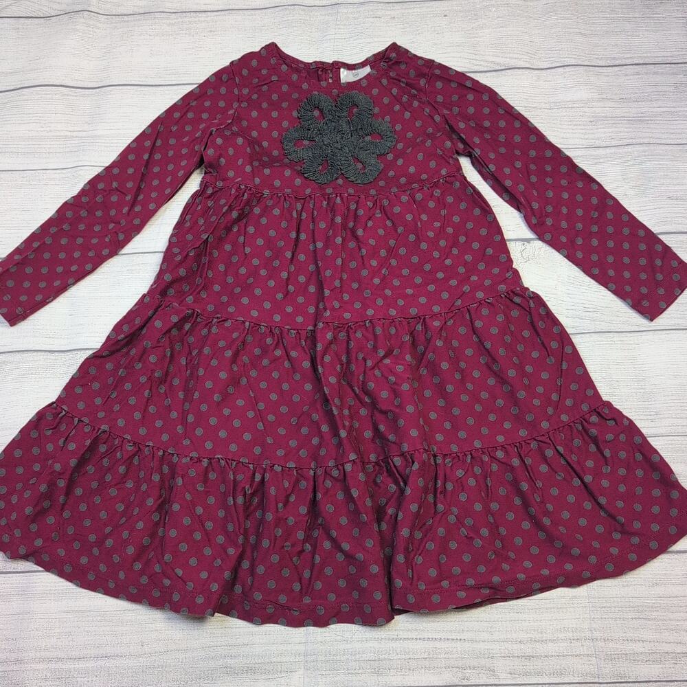 6/7 Hanna Andersson Long Sleeve Dot Dress